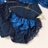 ネイビー | ゴージャス薔薇刺繍しっかりフィット 「グレースイストグランデ ショーツ」 | fran de lingerie