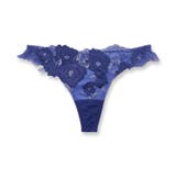 ブルー | ゴージャス薔薇刺繍フェミニンヒップに 「グレースイストグランデ タンガ」 | fran de lingerie