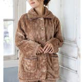 モカ | memory fleece メモリーフリース前開き上下セット | fran de lingerie