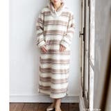 memory fleece メモリーフリースショールカラーワンピース | fran de lingerie | 詳細画像26