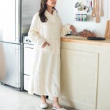 ホワイト | memory fleece メモリーフリースショールカラーワンピース | fran de lingerie
