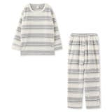 ライトグレー | memory fleece メモリーフリースメンズかぶり上下セット | fran de lingerie
