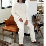 オフホワイト | memory fleece メモリーフリースメンズかぶり上下セット | fran de lingerie