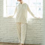 ホワイト | memory fleece メモリーフリースプルパーカー上下セット(アラン編み | fran de lingerie