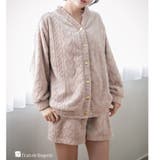 ブラウン2 | ふんわり軽くて暖かいmemory fleece カーディガン&ショートパンツ | fran de lingerie