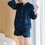ネイビー2 | ふんわり軽くて暖かいmemory fleece カーディガン&ショートパンツ | fran de lingerie