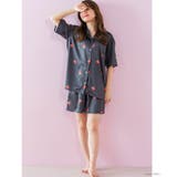milky-satin半袖パジャマシャツ・ハーフパンツ上下セット | fran de lingerie | 詳細画像13