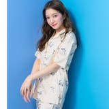 アイボリー | milky-satin半袖パジャマシャツ・ハーフパンツ上下セット | fran de lingerie