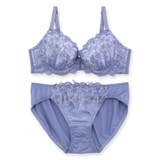 ブルー | きらめくフェミニンなフラワー刺繍レース自分らしいバストに | fran de lingerie