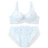 サックス | きらめくフェミニンなフラワー刺繍レース自分らしいバストに 「ナチュラルデイリーブ… | fran de lingerie