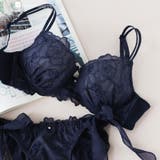ネイビー | 軽さが魅力のノンワイヤーブラフェミニンなナチュラルデザイン | fran de lingerie