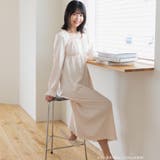 ナイトブラ付きルームウェアナイトブラ付き長袖ロングワンピース 「ルナイト | fran de lingerie | 詳細画像24 