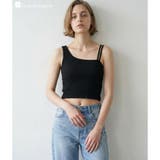 ブラック3 | 選べるデザイン カップ付きクロップドキャミ 「プリティプル | fran de lingerie