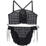 チューブブラ、2WAYストラップ 刺繍で描くリッチなマドラスチェック「スフレフィ… | fran de lingerie | 詳細画像2