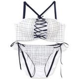 チューブブラ、2WAYストラップ 刺繍で描くリッチなマドラスチェック「スフレフィ… | fran de lingerie | 詳細画像4