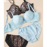 サックス | 夏に負けない群れ対策ブラ&ショーツSETシンプル総レースで使いやすい | fran de lingerie