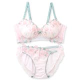 ピンク | 人気の高胸メイクノンワイヤー華やか刺繍のフェミニンランジェリー 「スタイルアップ… | fran de lingerie