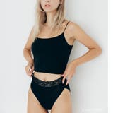 さらっと滑らかなシルキーリネンクロップド丈のパッド付きキャミ 「シルキーリネン … | fran de lingerie | 詳細画像5