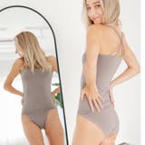 さらっと滑らかなシルキーリネンシンプルデザインのパッド付きキャミ 「シルキーリネ… | fran de lingerie | 詳細画像4