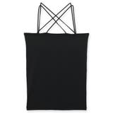 ブラック | さらっと滑らかなシルキーリネンシンプルデザインのパッド付きキャミ 「シルキーリネ… | fran de lingerie