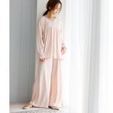ピンクベージュ | tororelax とろリラプルオーバー&ワイドパンツ・上下セットパジャマ | fran de lingerie