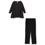ブラック | ≪tororelax とろリラ≫ 七分袖プルオーバー&テーパードパンツ | fran de lingerie