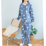 ≪tororelax とろリラ≫ 胸元タック長袖プルオーバー＆リラックスロングパ… | fran de lingerie | 詳細画像4 