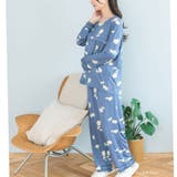 ≪tororelax とろリラ≫ 胸元タック長袖プルオーバー＆リラックスロングパ… | fran de lingerie | 詳細画像5 