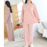 ≪tororelax とろリラ≫ 胸元タック長袖プルオーバー＆リラックスロングパ… | fran de lingerie | 詳細画像12 