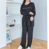 ≪tororelax とろリラ≫ 前開き長袖シャツ＆イージーロングパンツ | fran de lingerie | 詳細画像4 