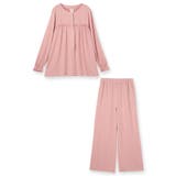 ローズピンク | ≪tororelax とろリラ≫ 前開き長袖シャツ＆イージーロングパンツ | fran de lingerie
