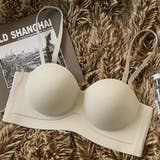 グレージュ | ストラップレスブラ 紐なしブラ ズレにくい | LUNABREEZE