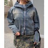 デニムフードブルゾン | FUN | 詳細画像4 