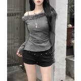 ファーオフショルプルオーバー | FUN | 詳細画像1 