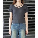 チャコールグレー | リブクロスプルオーバー | FUN