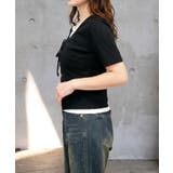 レースアップラメテレコカットソー | FUN | 詳細画像2 