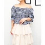 レースアップチェックブラウス | FUN | 詳細画像6 