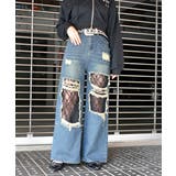 ブルー系 | ダメージレースパンツ | FUN