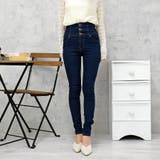 ネイビー | ボタンスキニーパンツ | FUN