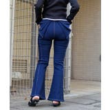 ネイビー | バックリボンフレアパンツ | FUN