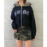 ブラック | ファーショートパーカー | FUN