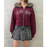 ボルドー | ファーショートパーカー | FUN