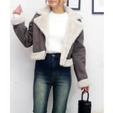 ブラウン | スエードフェイクファージャケット | FUN