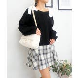 ブラック | ラメカタリボンニット | FUN