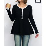 バイカラーペプラムニット | FUN | 詳細画像4