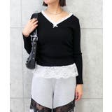 ブラック | フロントリボンニット | FUN