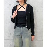 ブラック | ケーブルフードニット | FUN