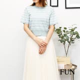 ボーダー半袖ニット | FUN | 詳細画像1 