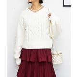 アイボリー | モールケーブルニット | FUN