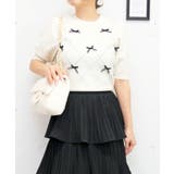 アイボリー | リボンパールニット | FUN